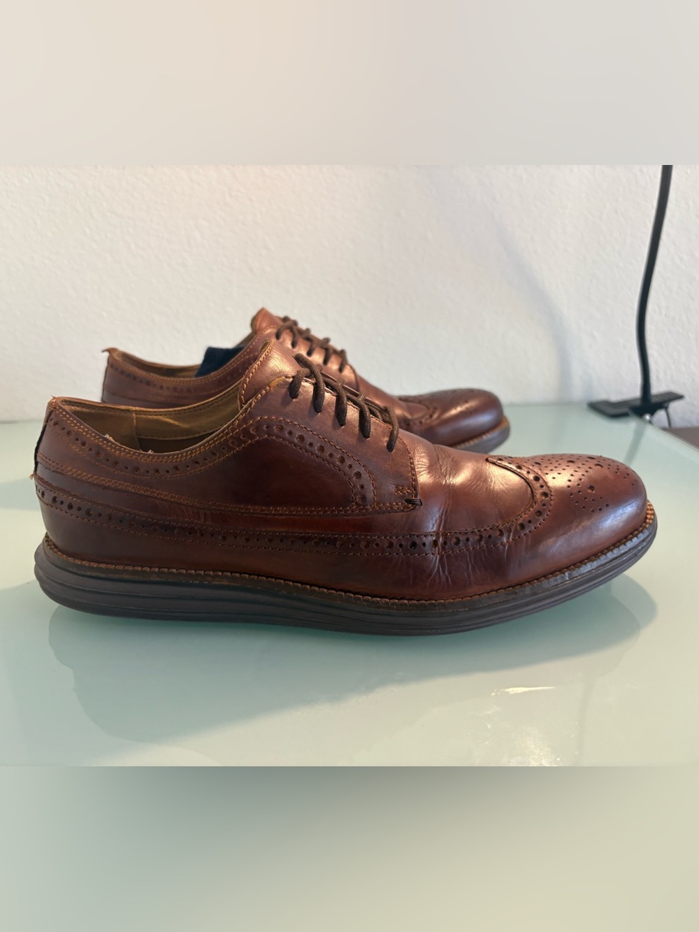 Cole Haan Dress Shoes - Brown Leather Wingtip Oxford Size 10